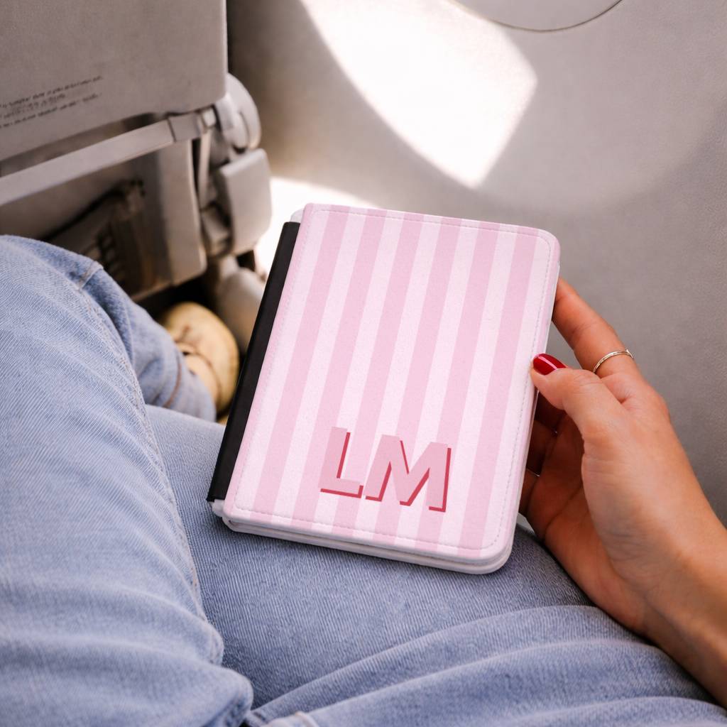Pink Stripe Monogram Kindle Case
