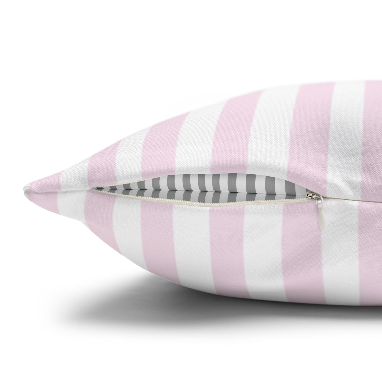 Pink Striped Pillow Cover