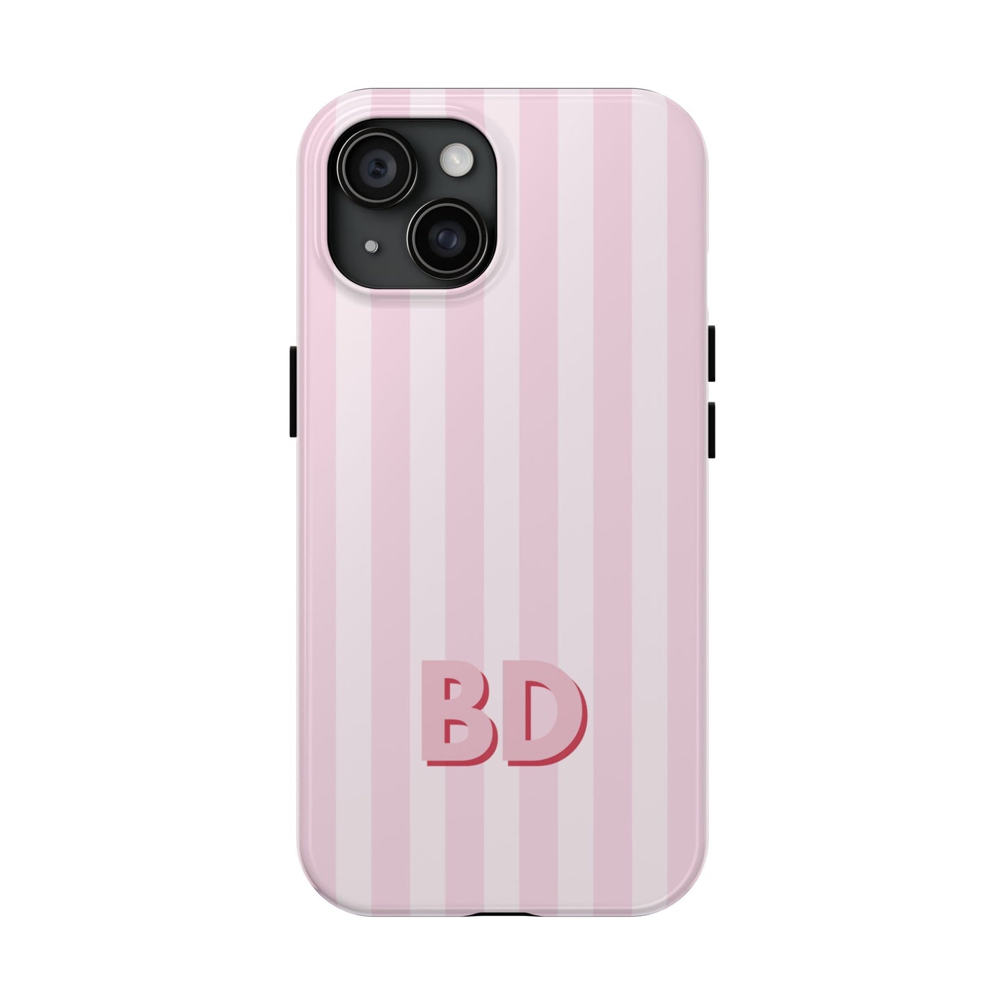 Monogram Pink Striped Phone Case