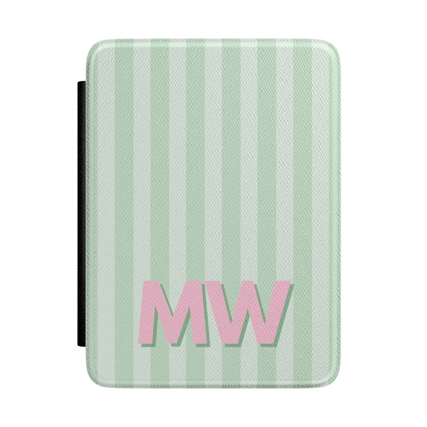 Mint Striped Monogram Kindle Case