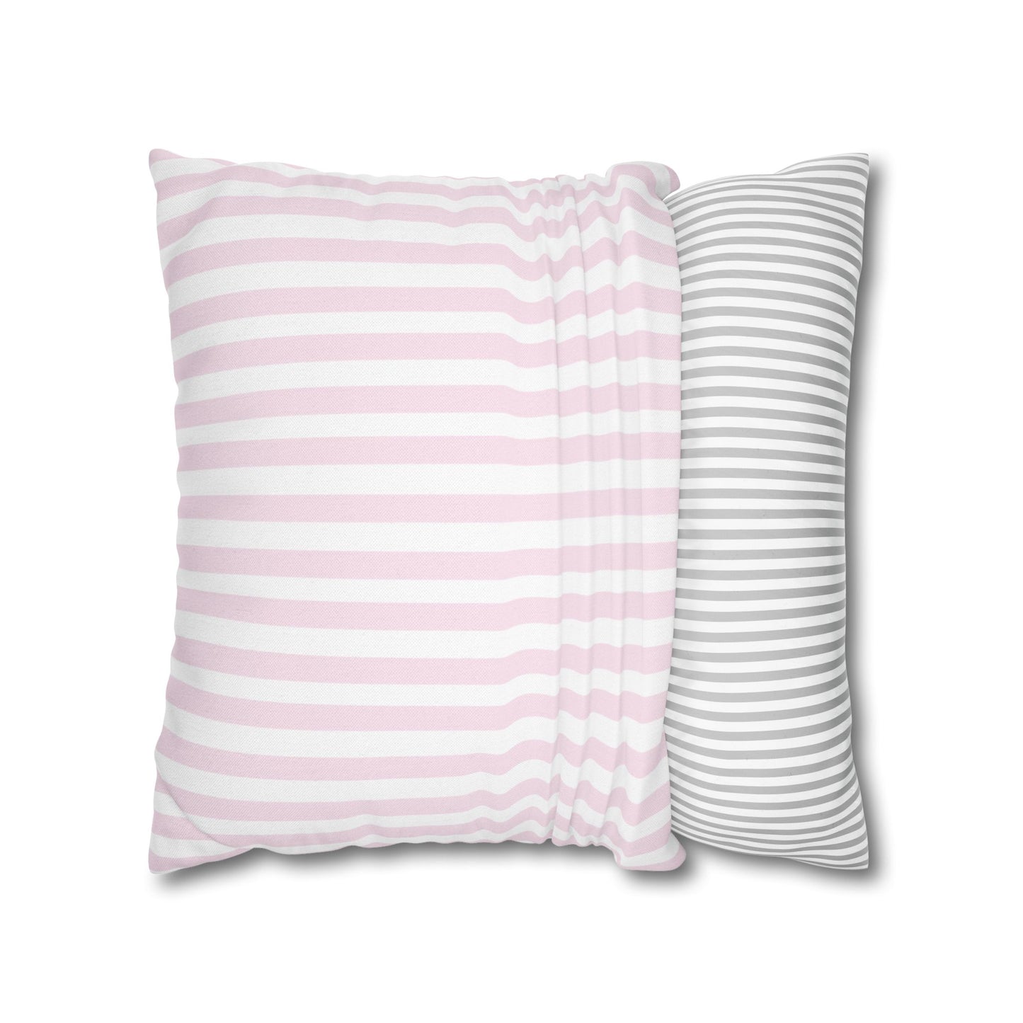 Pink Striped Pillow Cover