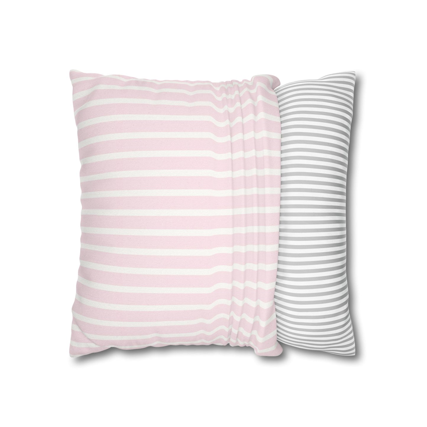 Soft Pink Stripe Pillow Cover – Classic Preppy Decorative Cushion