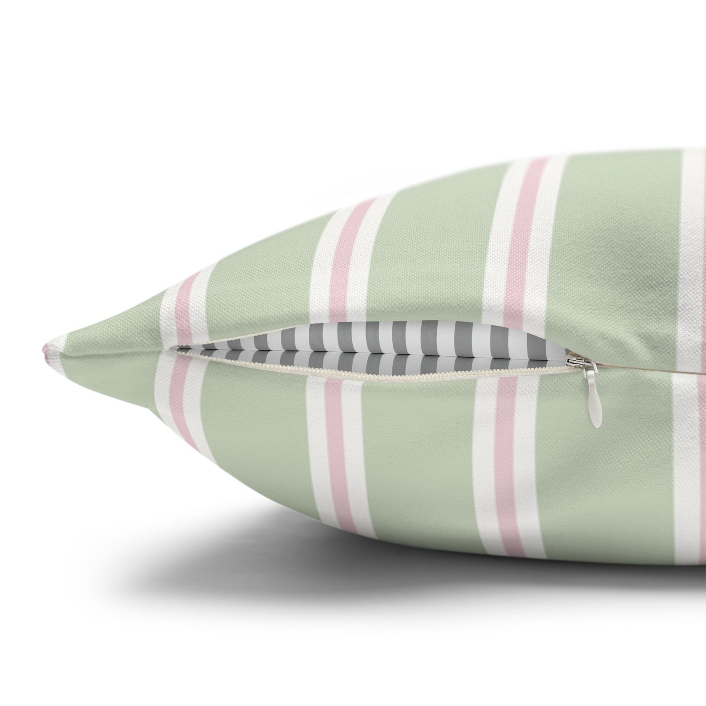 Sage & Pink Stripe Pillowcase