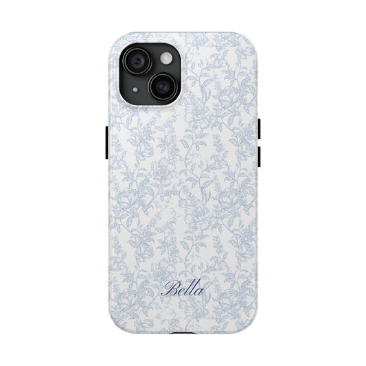 Personalized Blue Floral Phone Case