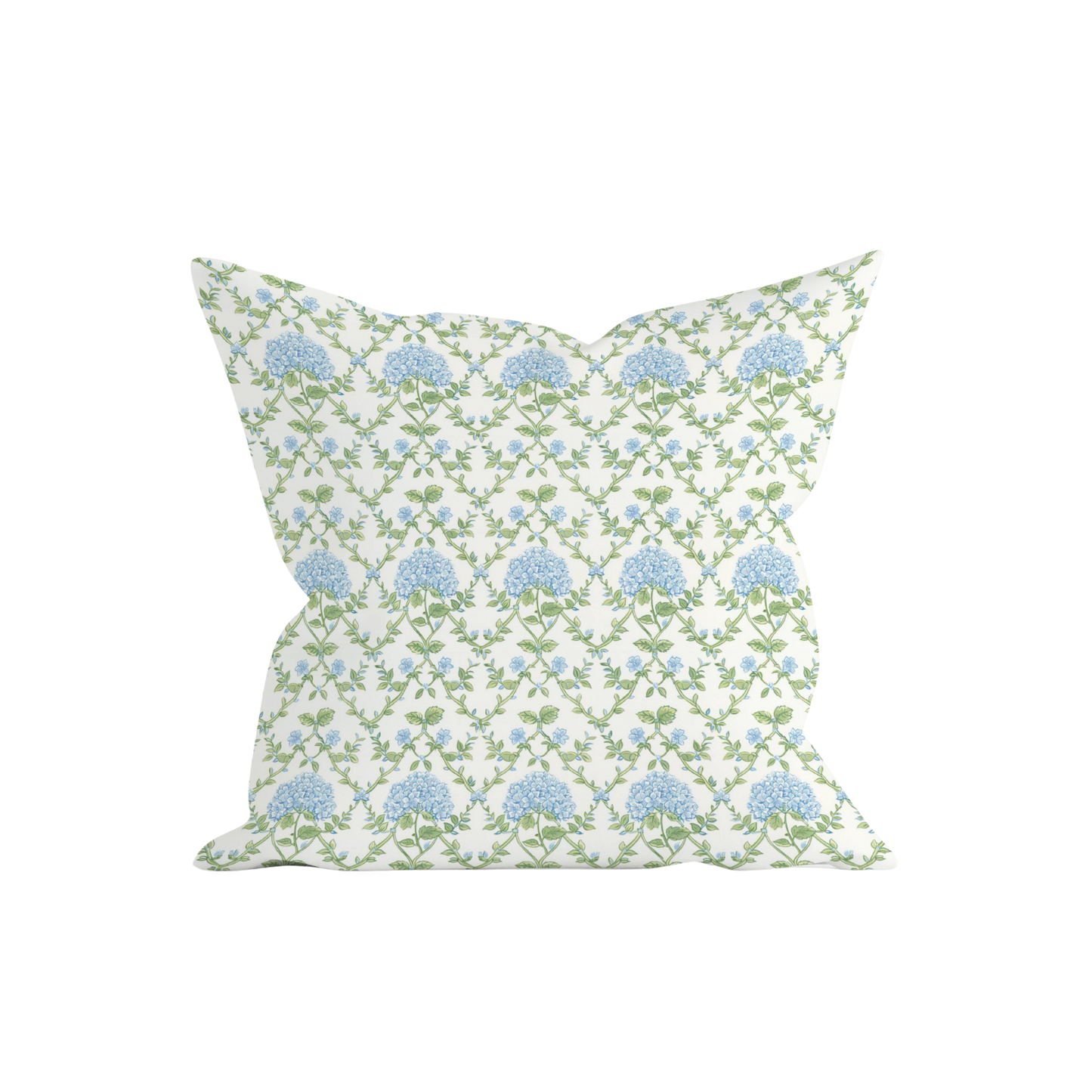 Blue Floral Trellis Pillow Cover