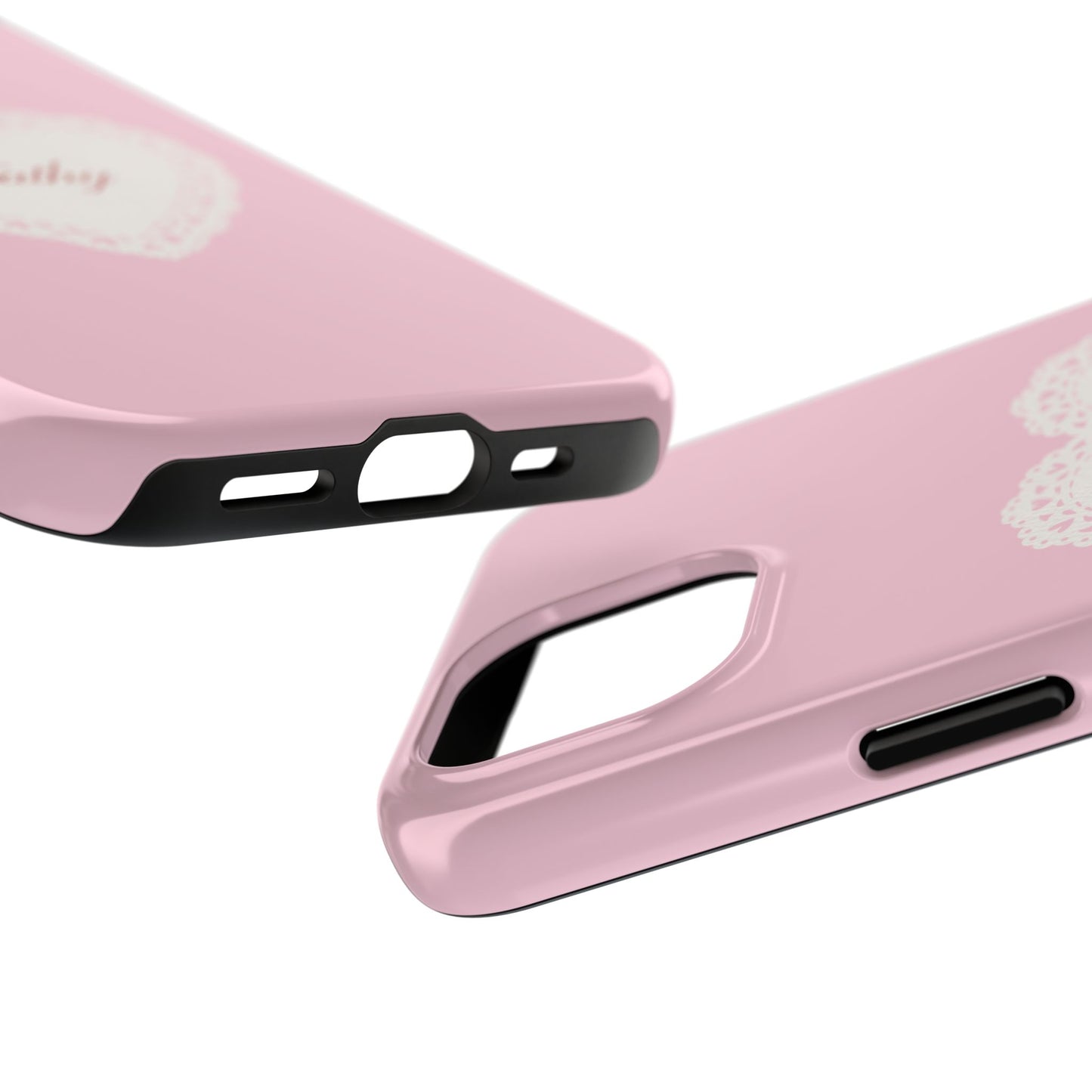 Personalized Pink Lace Heart Phone Case