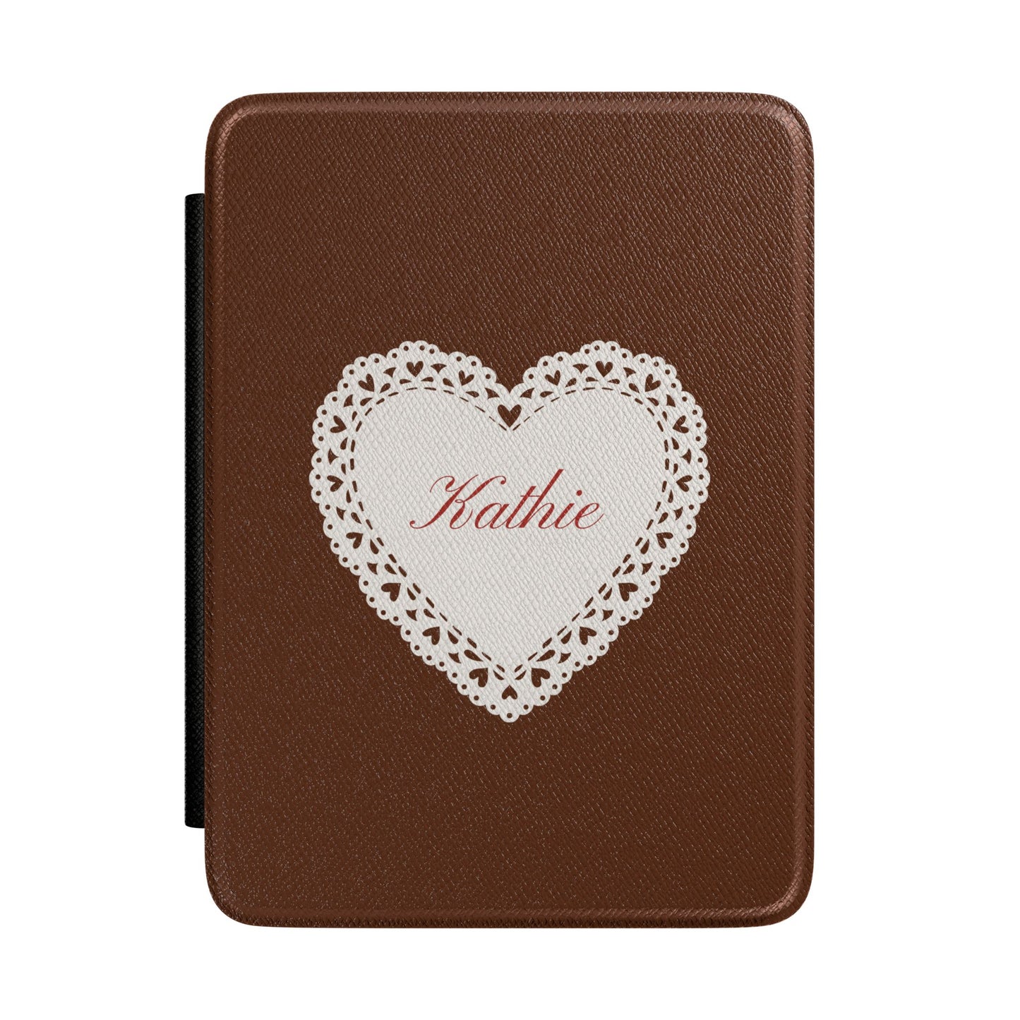 Brown Lace Heart Kindle Case