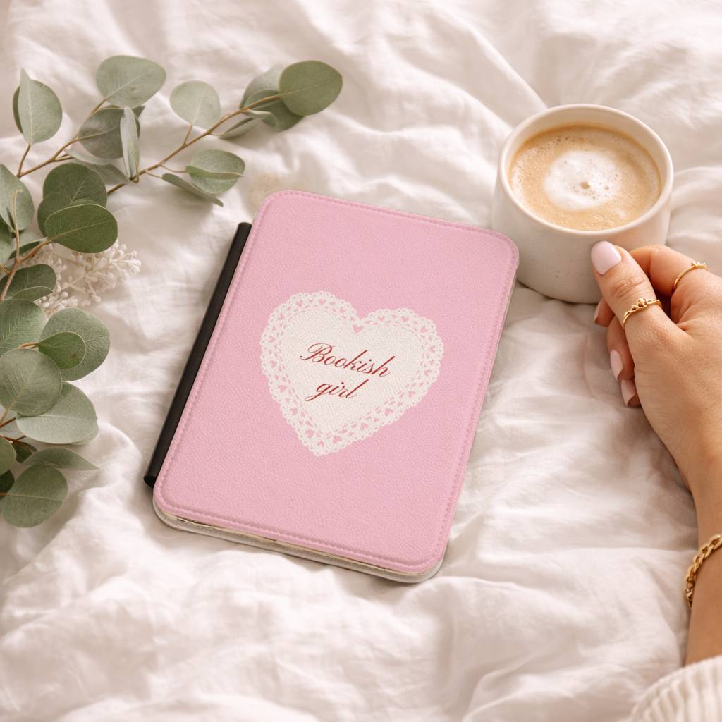 Pink Lace Heart Kindle Case