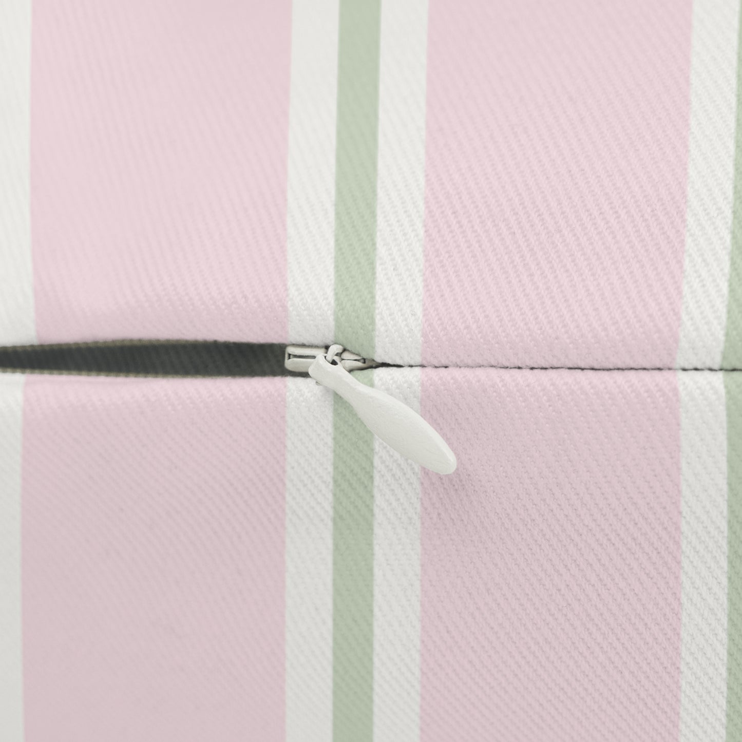 Pink & Sage Stripe Lumbar Pillow