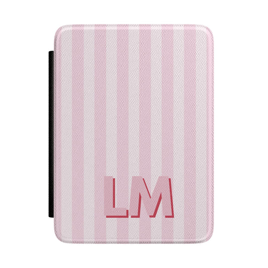 Pink Stripe Monogram Kindle Case