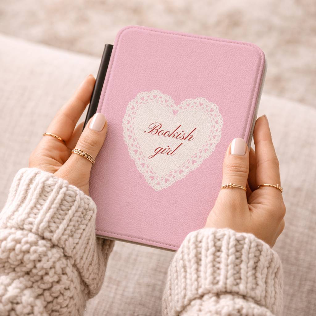Pink Lace Heart Kindle Case