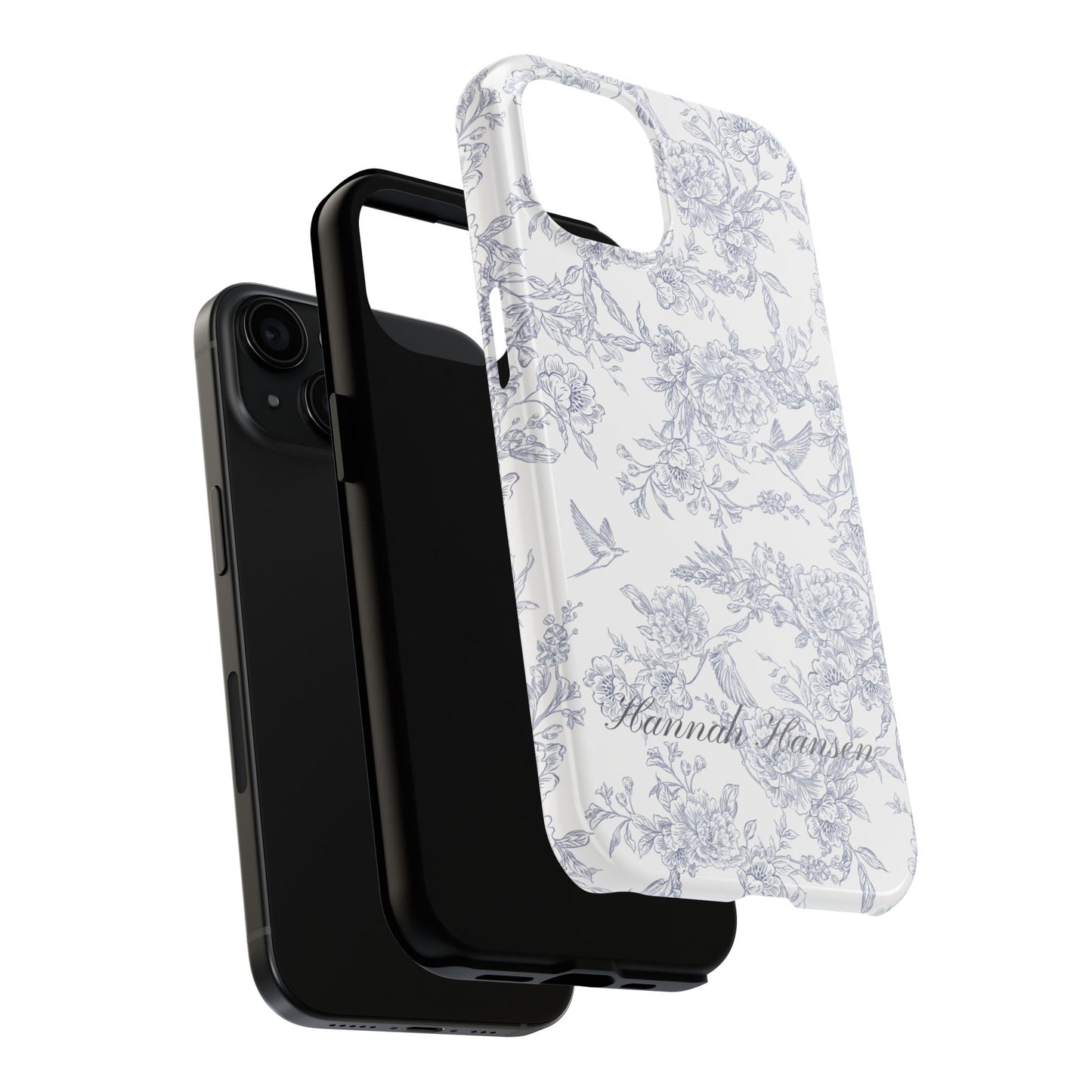 Personalized Gray Floral Phone Case