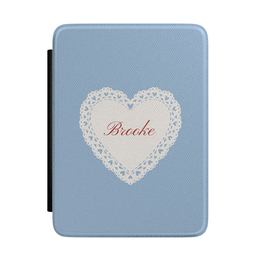 Soft Blue Lace Heart Kindle Case Kindle Case