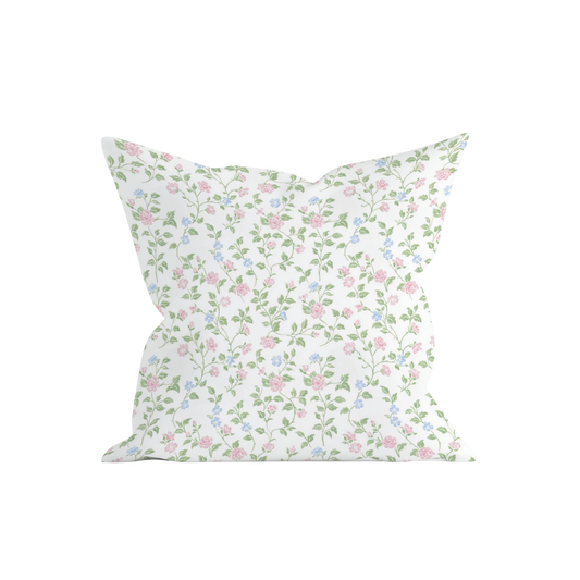 English Rose Floral Pillow Cover