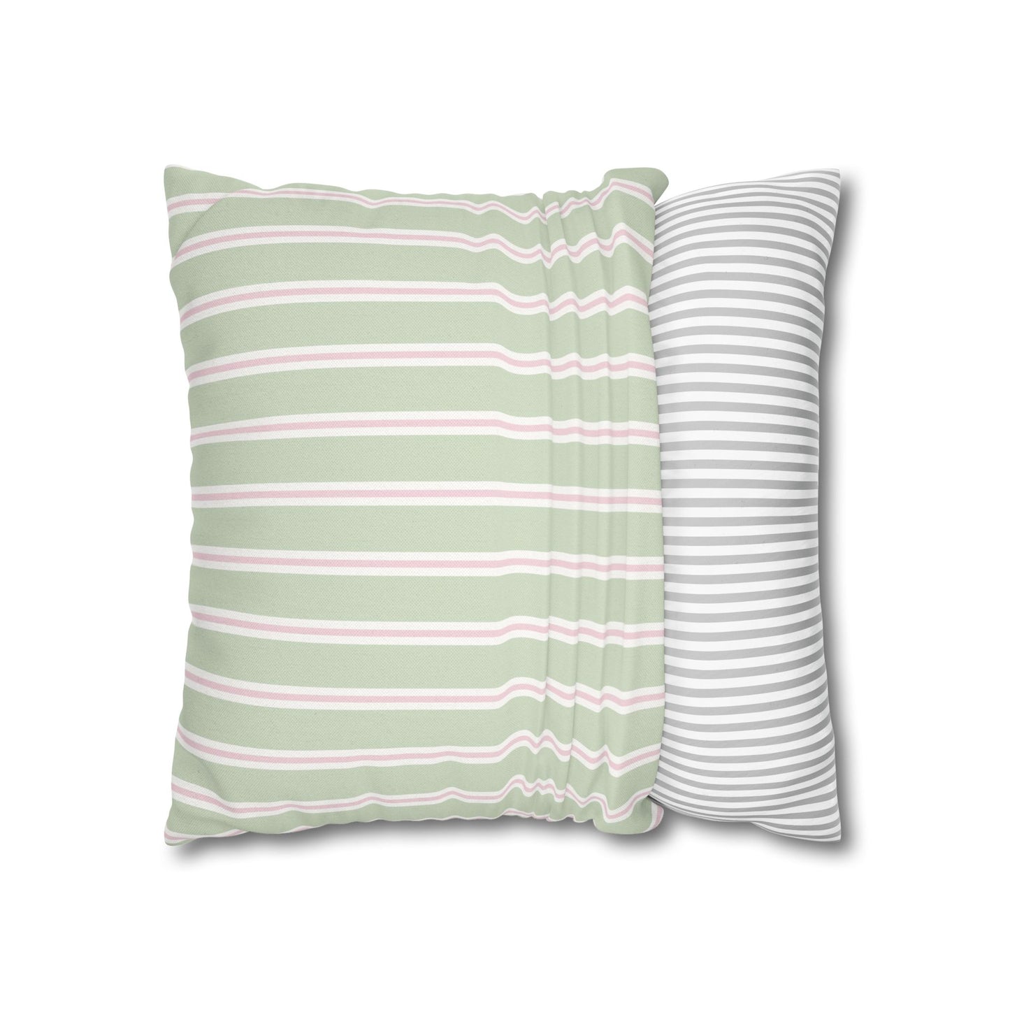 Sage & Pink Stripe Pillowcase
