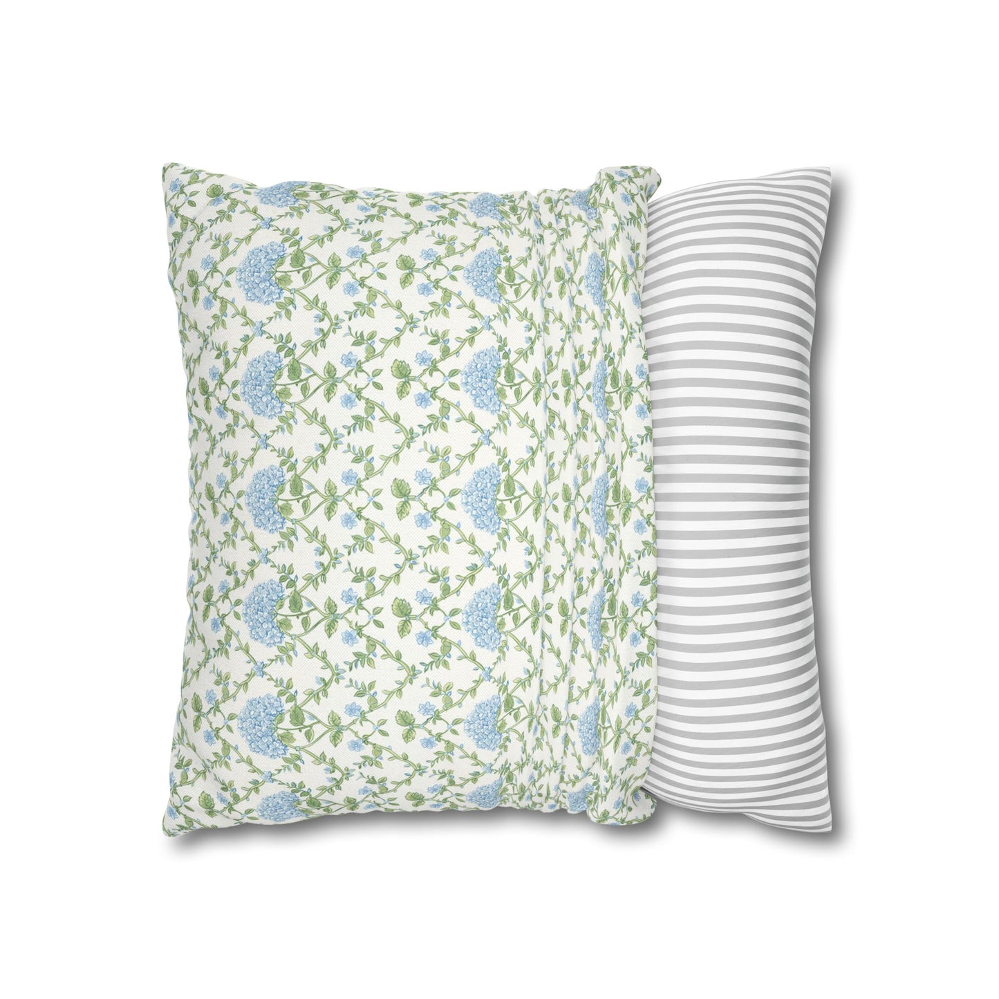 Blue Floral Trellis Pillow Cover
