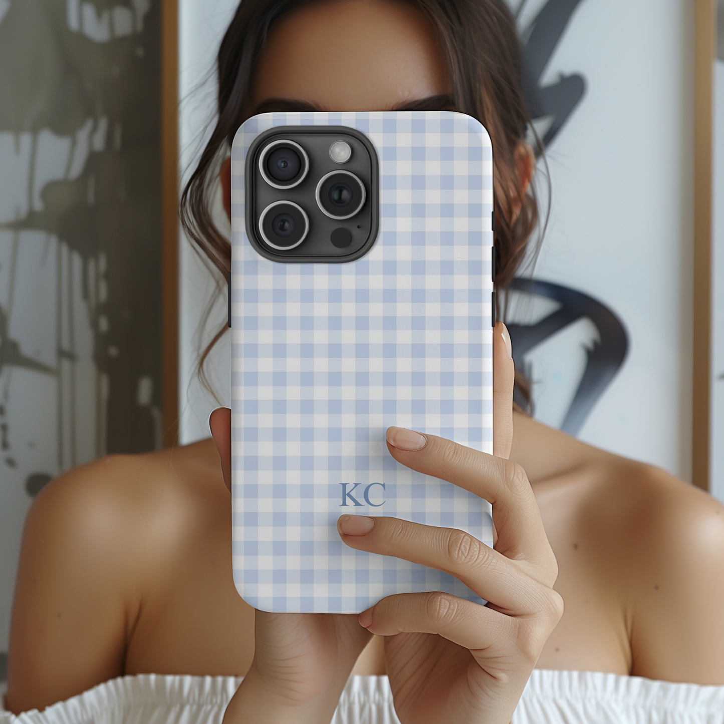 Blue Gingham Phone Case