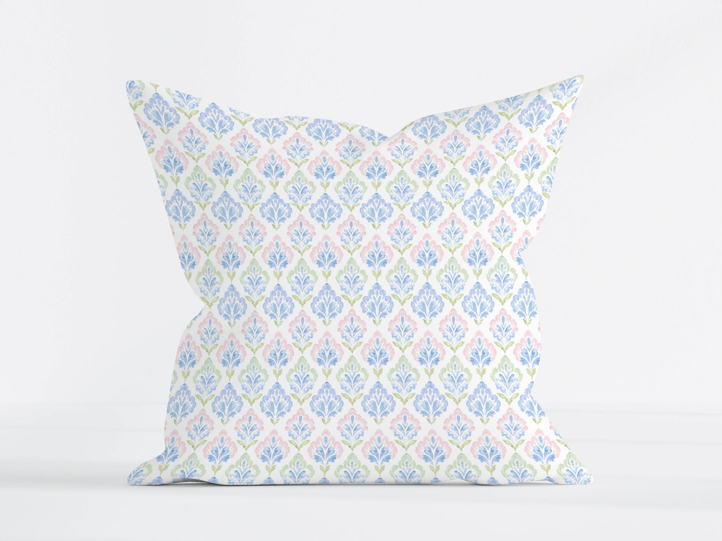Pastel Damask Vintage Pillow Cover- Soft Pastel Accent Cushion