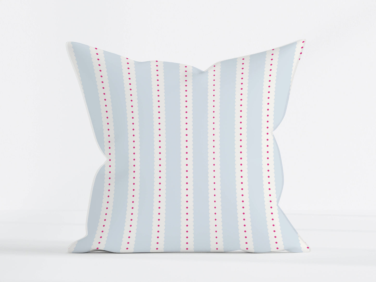 Blue Stripe Pillow Cover – Soft Playful Stripe Decorative Cushion