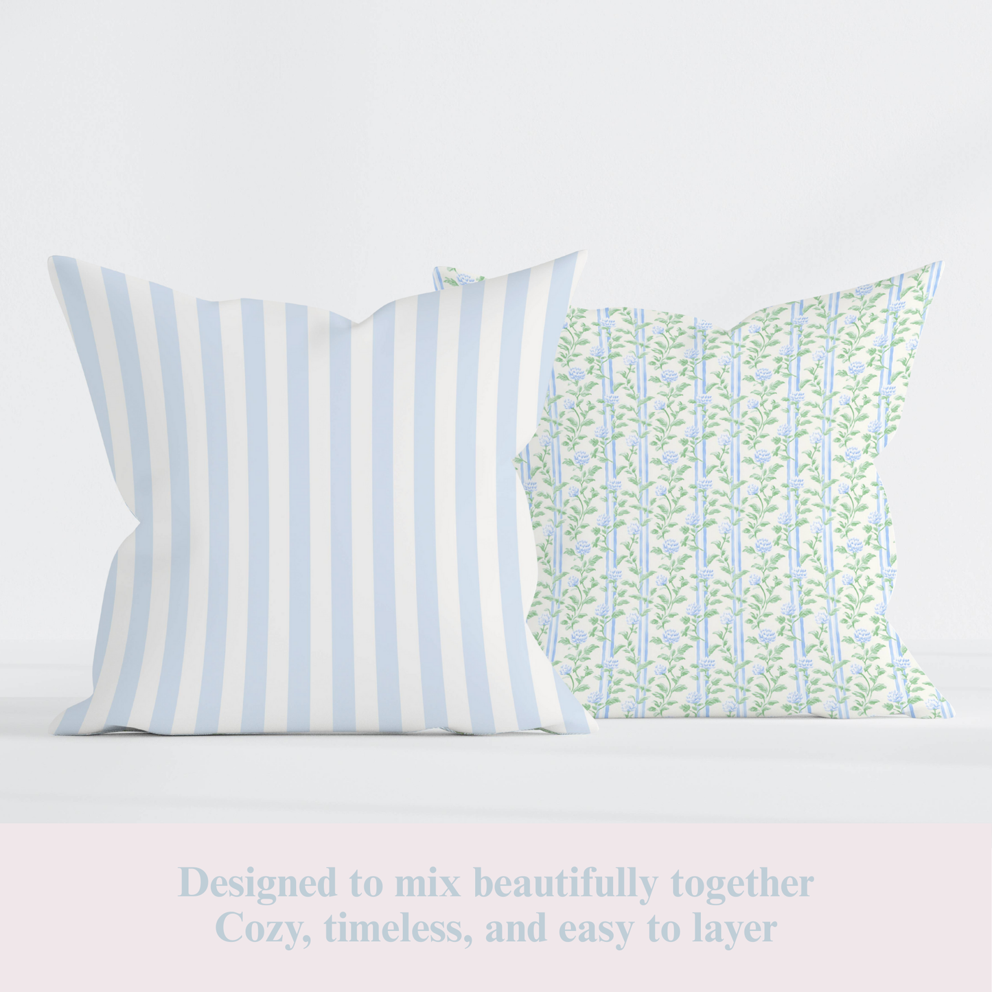Blue Stripe Vintage Pillow Cover – Classic Preppy Accent Cushion