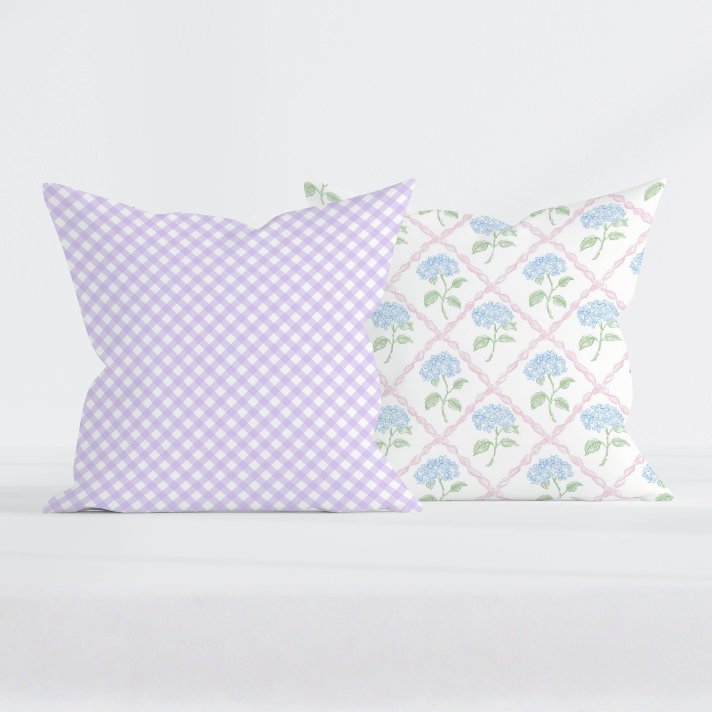 Lavender Gingham Pillow Cover