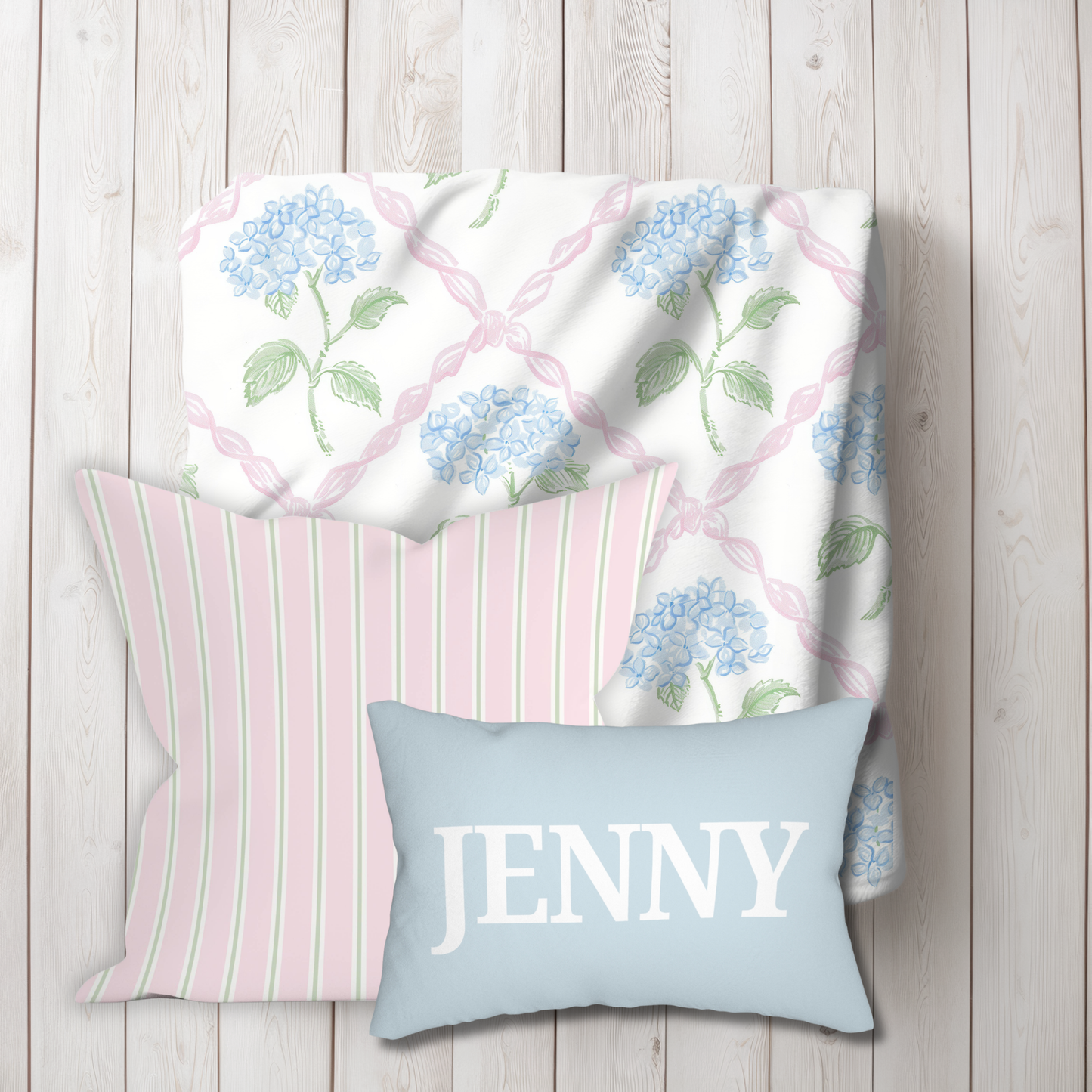 Personalized Blue Lumbar Pillow