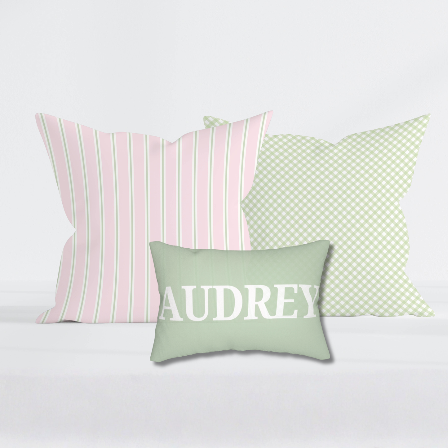 Personalized Sage Green Lumbar Pillow