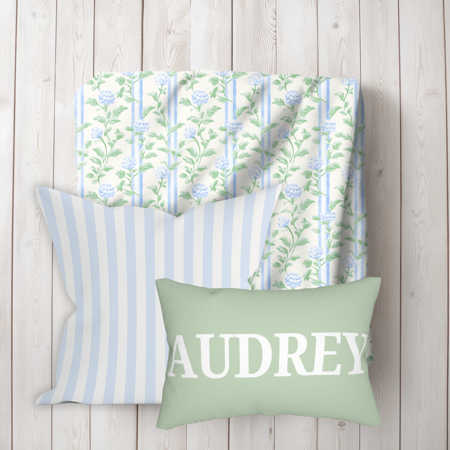 Personalized Sage Green Lumbar Pillow