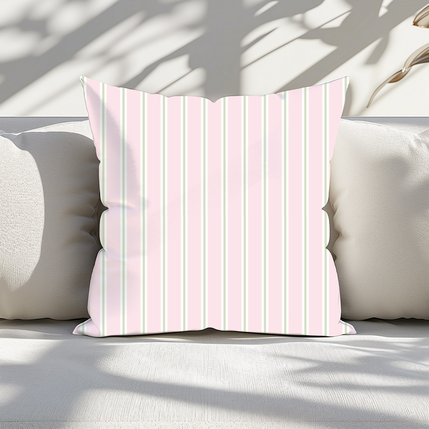 Pink Stripe Pillow Cover – Soft Classic Stripe Decorative Cushion